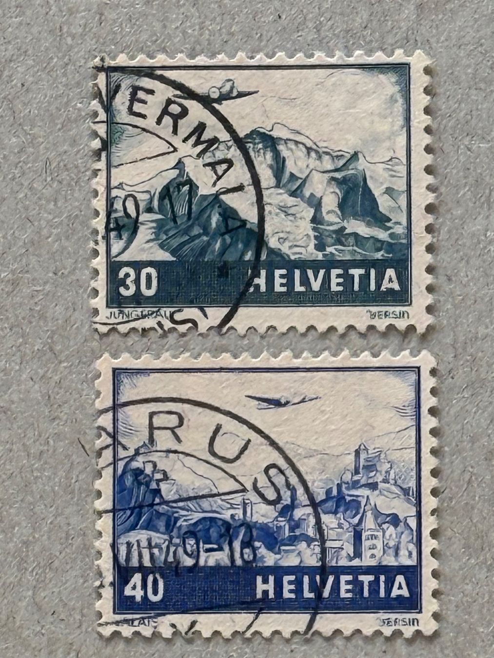 Tutti i francobolli: F43, F44, sehr schön gestempelt – Usato da Aarau venduto da hilde47