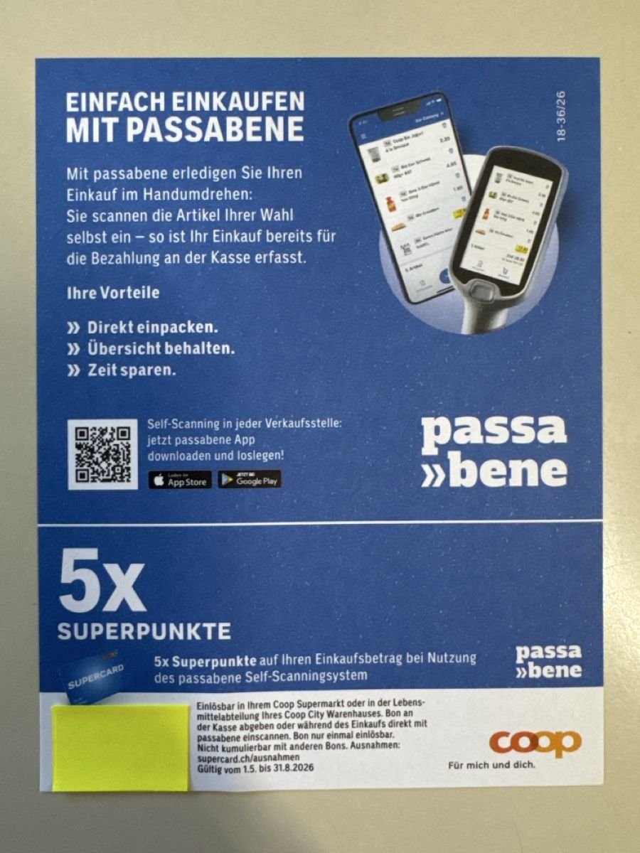Buoni: Passa Bene Gutschein 5x Superpunkte         Coop   – Nuovo (secondo la descrizione) da Zürich venduto da Smarties13