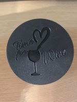 Untersetzer Set schwarz Time for Wine Motiv neu