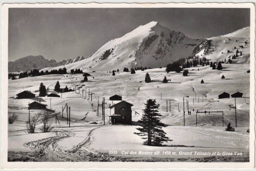 Cartoline postali: Col des Mosses - Skilift mit Gros Van – Usato da Binningen venduto da Mountainrider