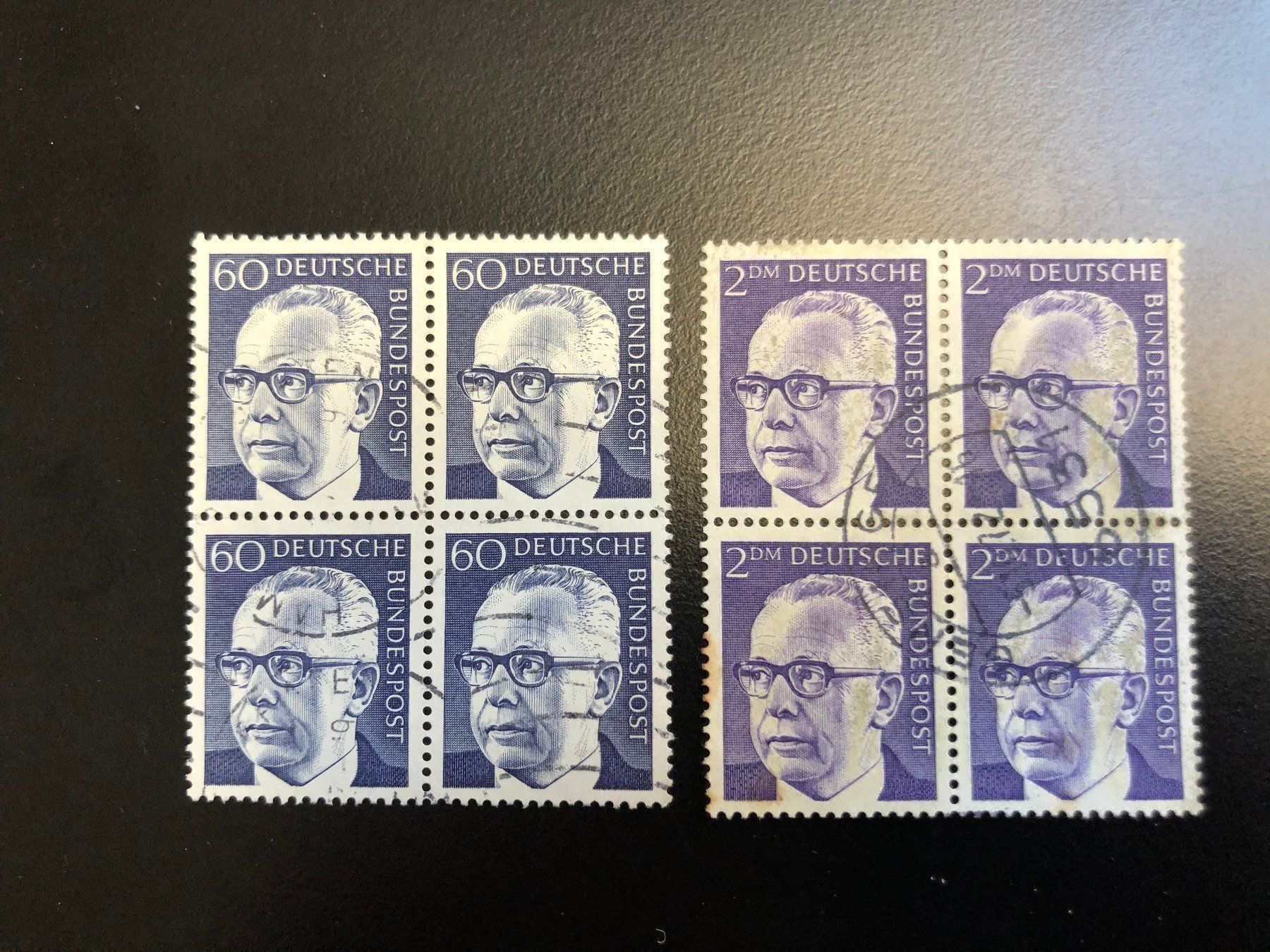 Tutti i francobolli: 4 blocs de 4 oblitérés RFA 1964/1970 – Usato da Charmey (Gruyère) venduto da Rolando6