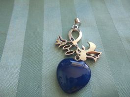 Herz Anhänger blauer Onix