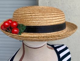 Superbe chapeau de paille ancien WILLY'S Paris Création Rey
