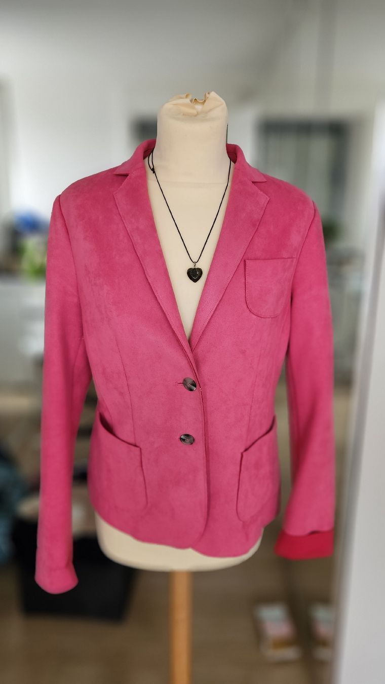 Jacken: Superbe veste blazer tissu imitation peau – Neu (gemäss Beschreibung) aus Cheyres von Karine-Schweiz
