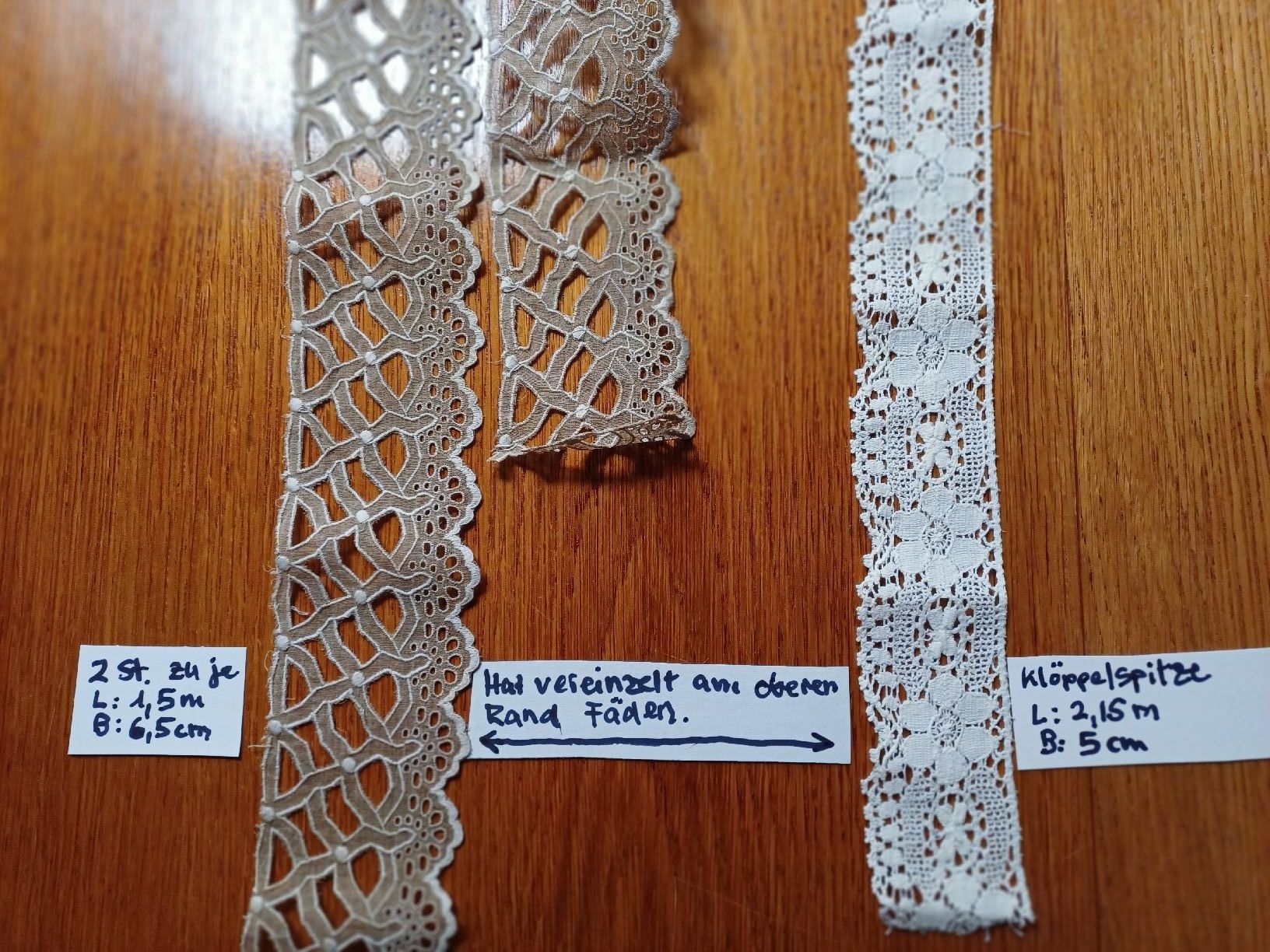 Tessuti: 3x ältere Spitzen – Usato da Gächliwil venduto da lesidees 3