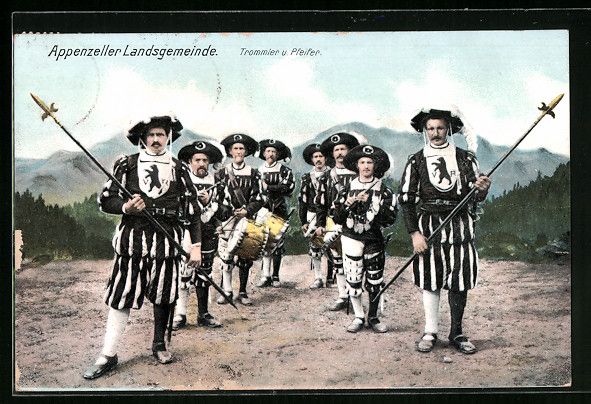 Cartoline postali: Appenzeller Landsgemeinde, Trommler u. P – Usato da Berlin venduto da bartko-reher