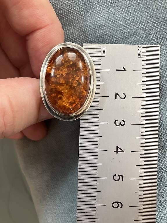 Bagues: Bernstein-Ring, 925 Silber – D'occasion à St. Gallen par jbr_q7tx 2