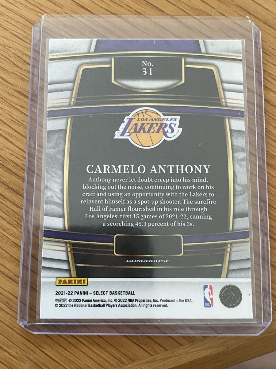 Nba Cartes à collectionner: Basketballkarte Carmelo Anthony Panini Select Concourse – Neuf (Voir description) à Boningen par chregu90 1