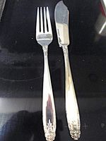 Fischbesteck, versilbert, 12 Teile Jugendstil ca 1910 MASSIV