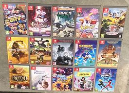 Nintendo Switch, 15 jeux, tous avec cartouches parfait état