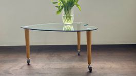 Couchtisch Glas & Holz "Herzform"