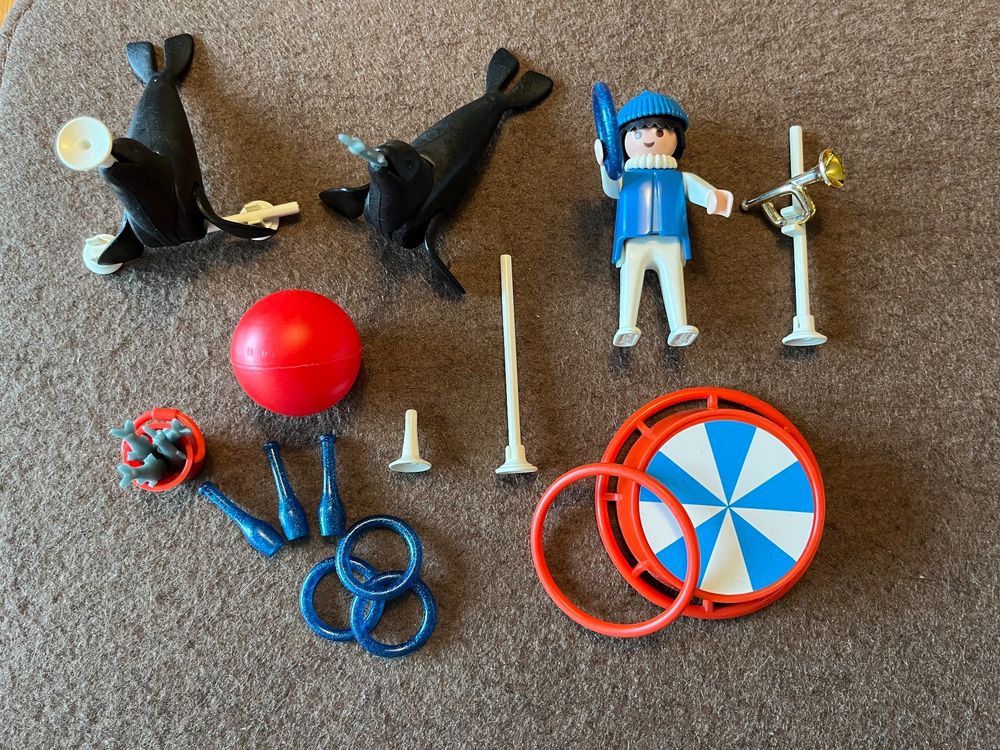 PLAYMOBIL 3742 – Dompteur Et Chevaux Du Cirque Romani – Vintage Complet
