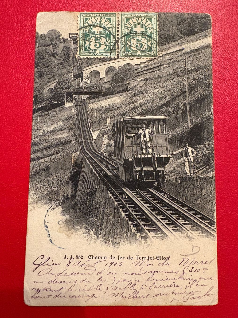 Ansichtskarten: 1905 / Chemin de fer de Territet - Glion – Gebraucht aus St-Légier-La Chiésaz von Theo005
