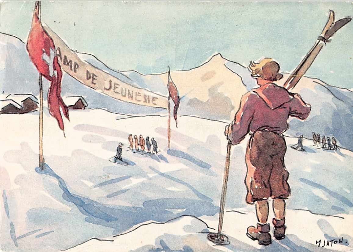 Cartoline postali: Jugendaktion des Schweizer Ski-Verbandes – Usato da Lufingen venduto da Rac0