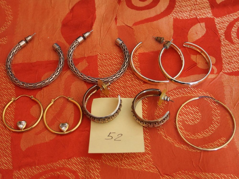 Boucles D'oreilles Créoles Kookaï Vintage - Clous, Métal Argenté - État Comme Neuf