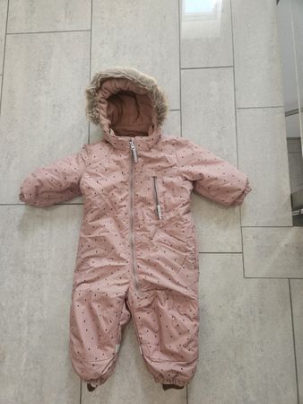 h&m Baby Schneeanzug rosa gepunktet Grösse 80 gefüttert 
