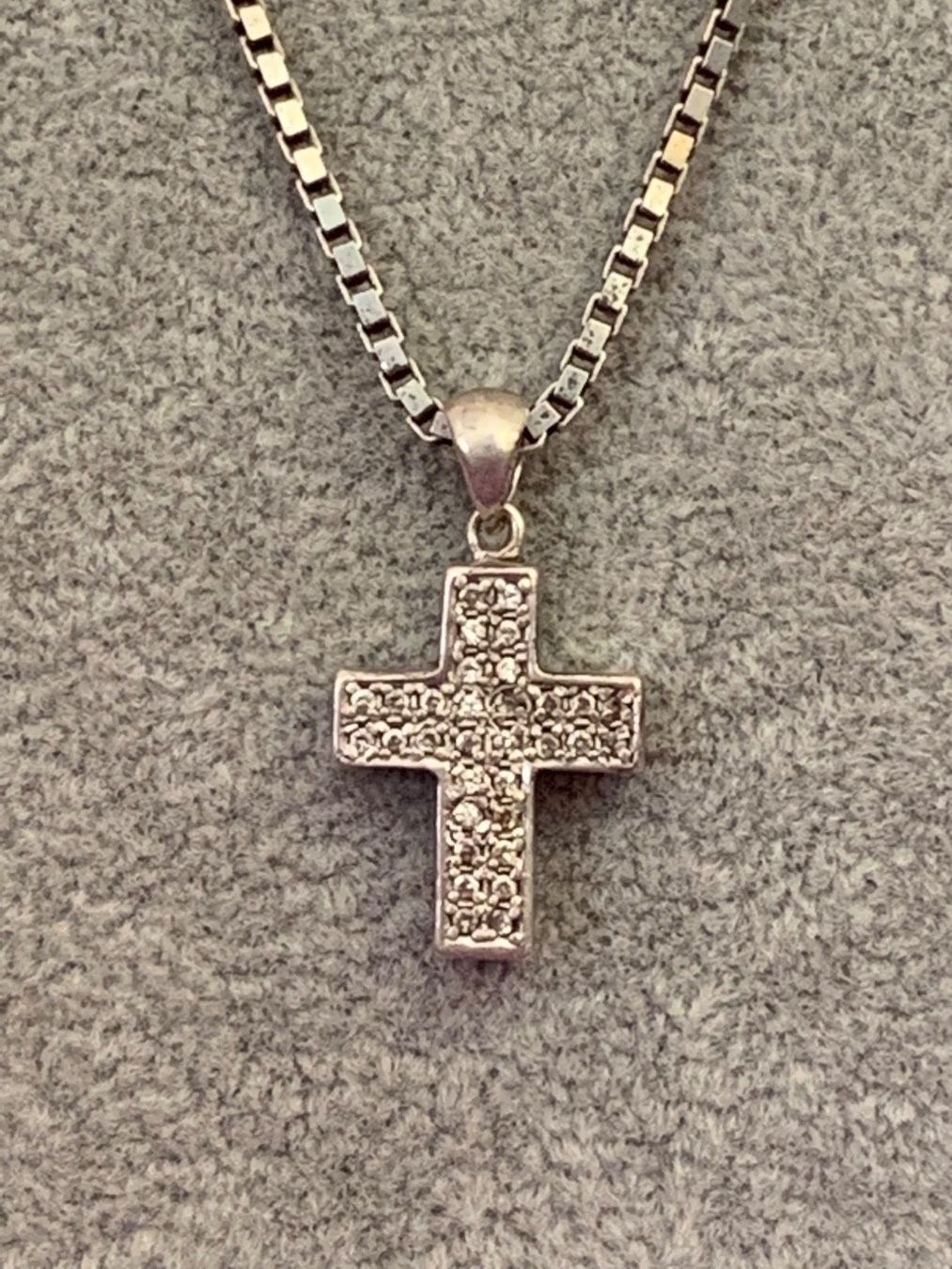 Ciondoli: Silberkette sterling silber mit KREUZ GLITZER – Usato da Dittingen venduto da Bijoubelle