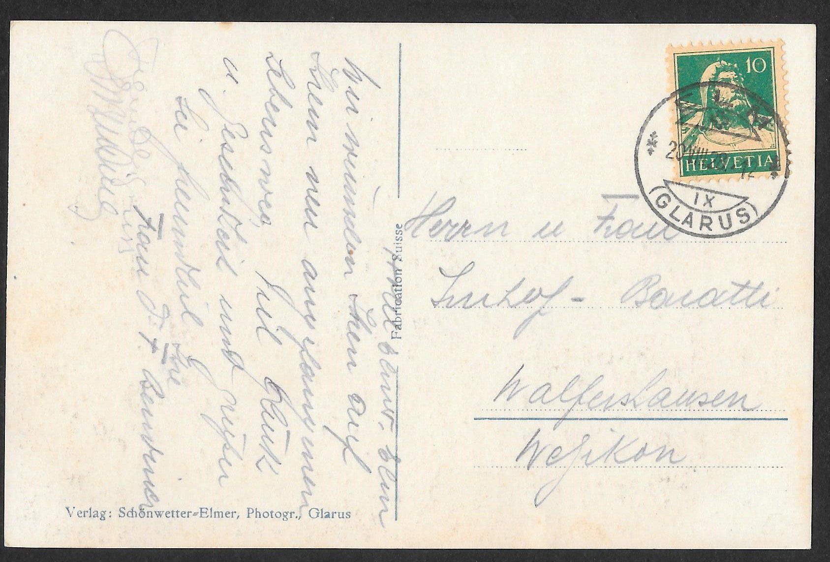 Cartoline postali: Elm Teilansicht mit Hausstock – Usato da Olten venduto da clotaldi 1