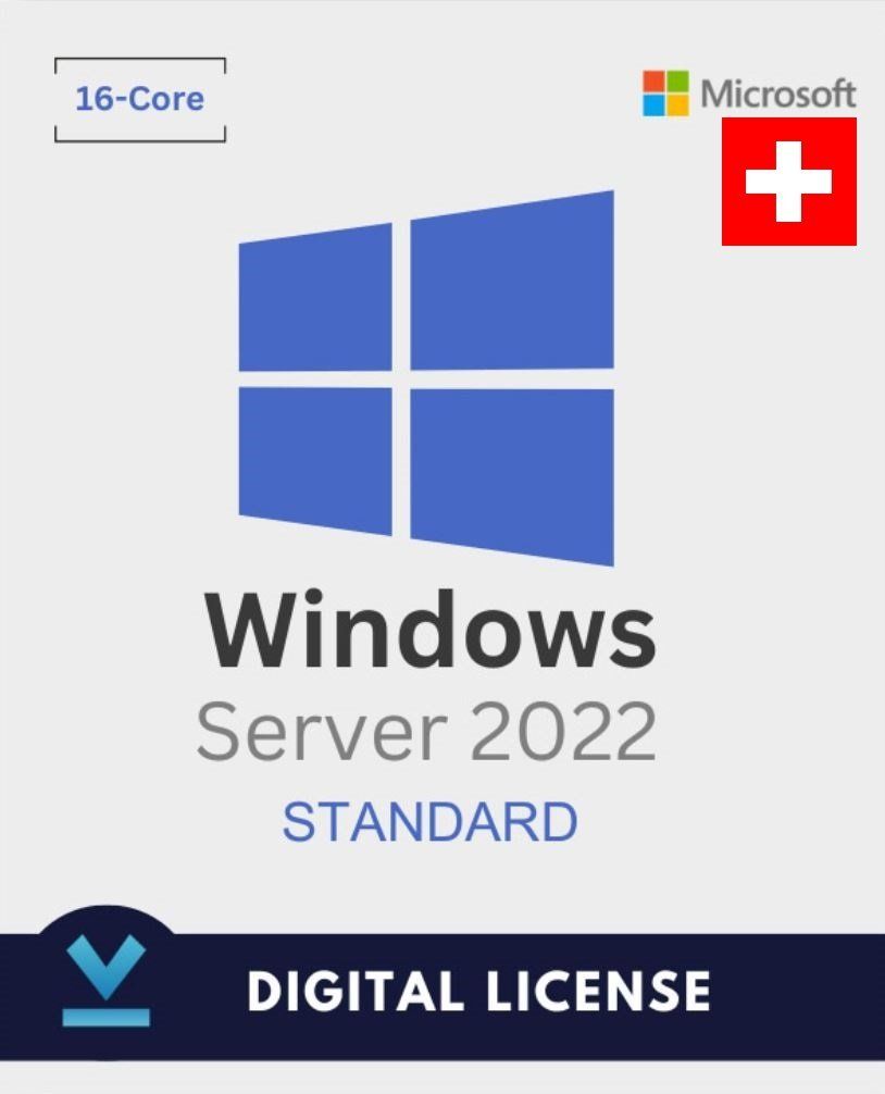 Software: Microsoft Windows Server 2022 Standard Lizenz Key 16 Core – Nuovo e nell'imballaggio originale da Rümlang venduto da Swiss_Flash_Deal