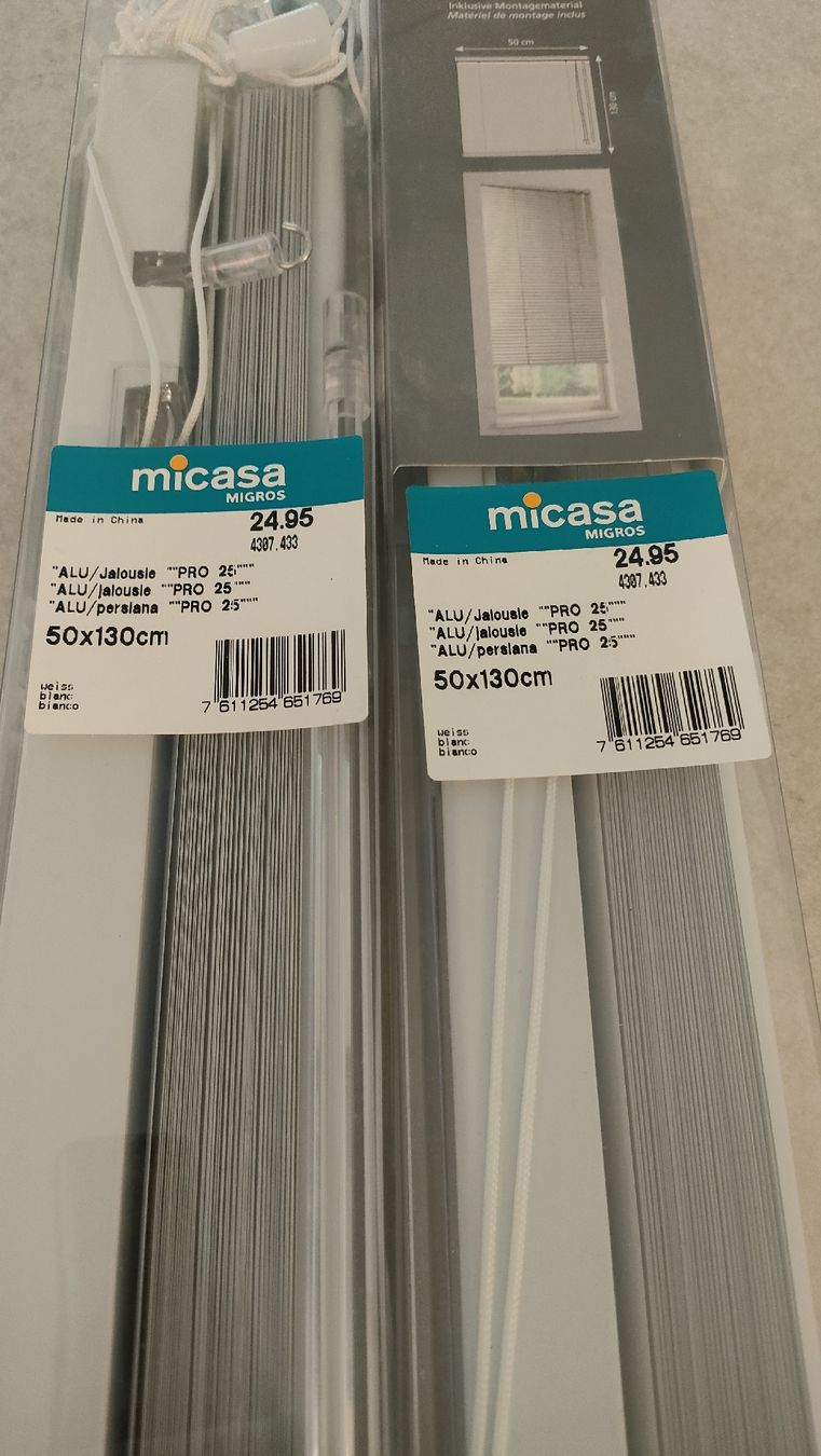 Micasa Tende: neu, originalverpakte Jalousien – Nuovo e nell'imballaggio originale da Hauptwil venduto da Reve05
