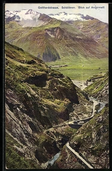 Ansichtskarten: Andermatt, Teilansicht des Ortes mit Geb – Gebraucht aus Berlin von bartko-reher