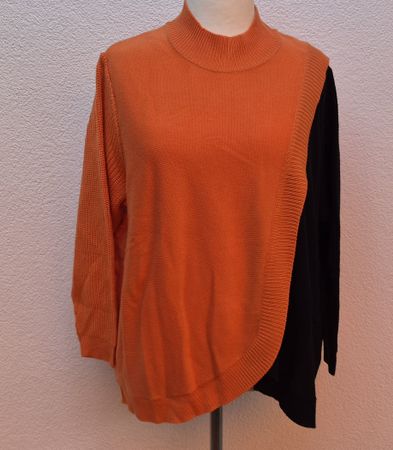 Damen Pullover Orange Schwarz  neuwertig