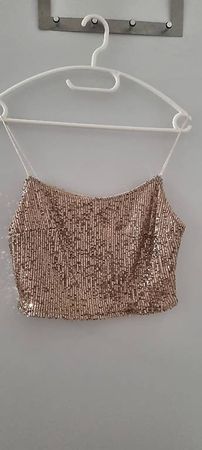 Pailletten Crop Top Gold/Bronze  NEU!