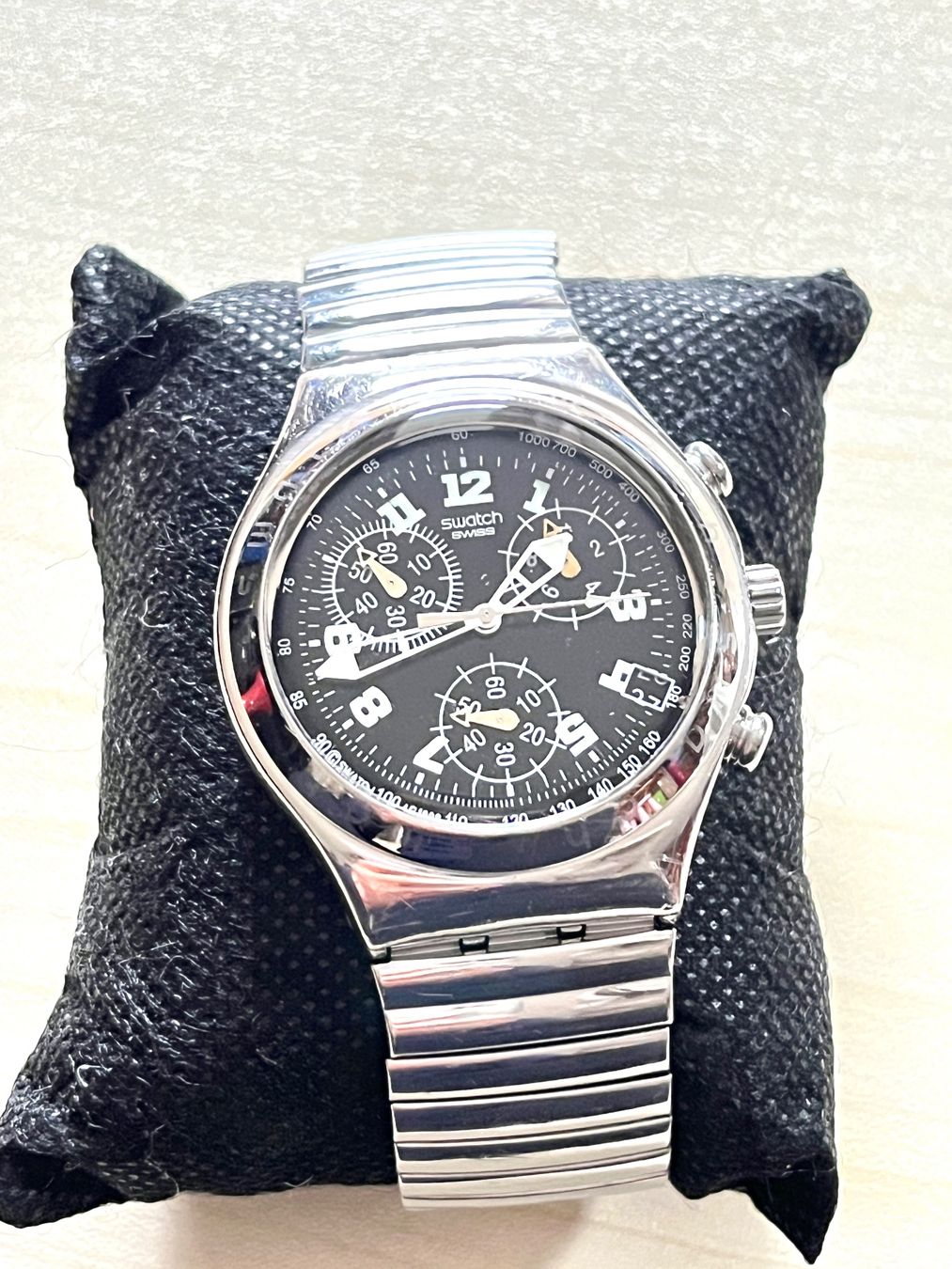 Swatch Orologi: Swatch Irony Chronograph Uhr, Vintage Look – Usato da Grenchen venduto da chththl 1