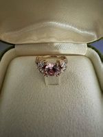 Bague de fiançailles or saphire rose 0.75 ct et diamants