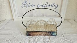 Vintage Menage Pfeffer Salz Käse mit Halter Shabby Chic