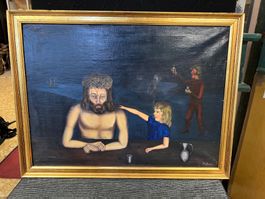 HUILE SUR TOILE SIGNÉE DELHAYE ET DATÉE AU DOS 1974