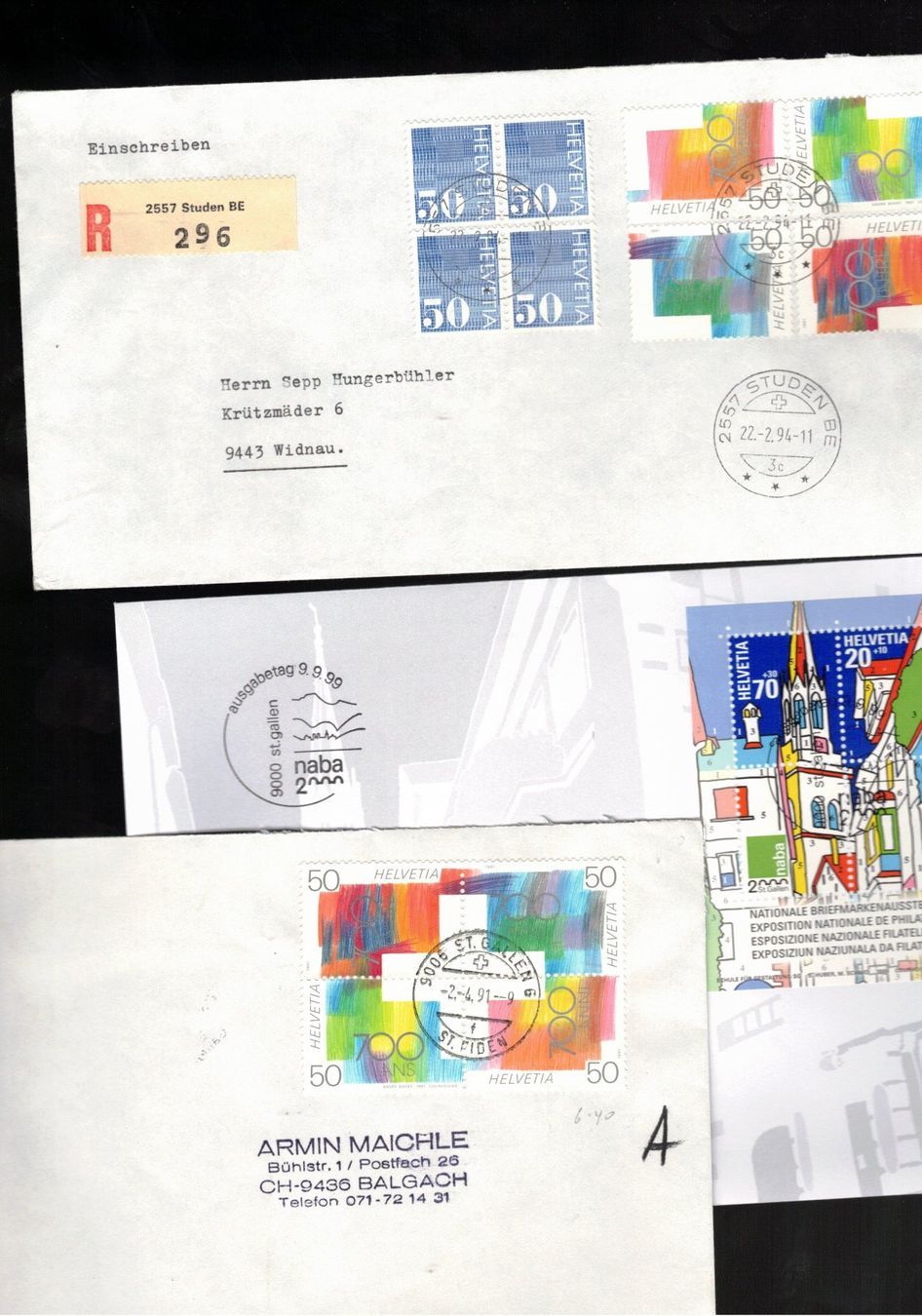 Tutti i francobolli: 20 Blöcke auf Couvert Schweiz Briefmarken Schnäppchen – Usato da Widnau venduto da Seppl480 1