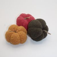 3 Herbst Deko Kürbisse flauschig süss, Handarbeit