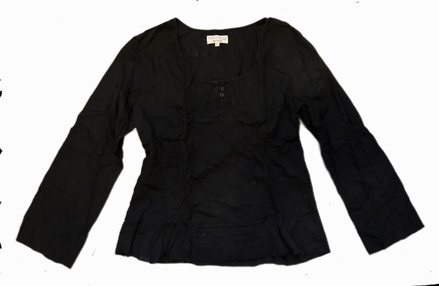 Camicette: Nothing Else - luftige schwarze Bluse, Gr. 46, Sommer – Usato da Teufenthal AG venduto da thuzsu