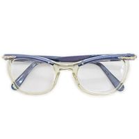 Brillenfassung Metall blau VINTAGE 1950s mit Alubügeln