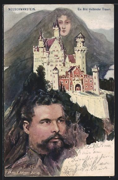 Ansichtskarten: Fritz Hass: Neuschwanstein, Bergkette mi – Gebraucht aus Berlin von bartko-reher