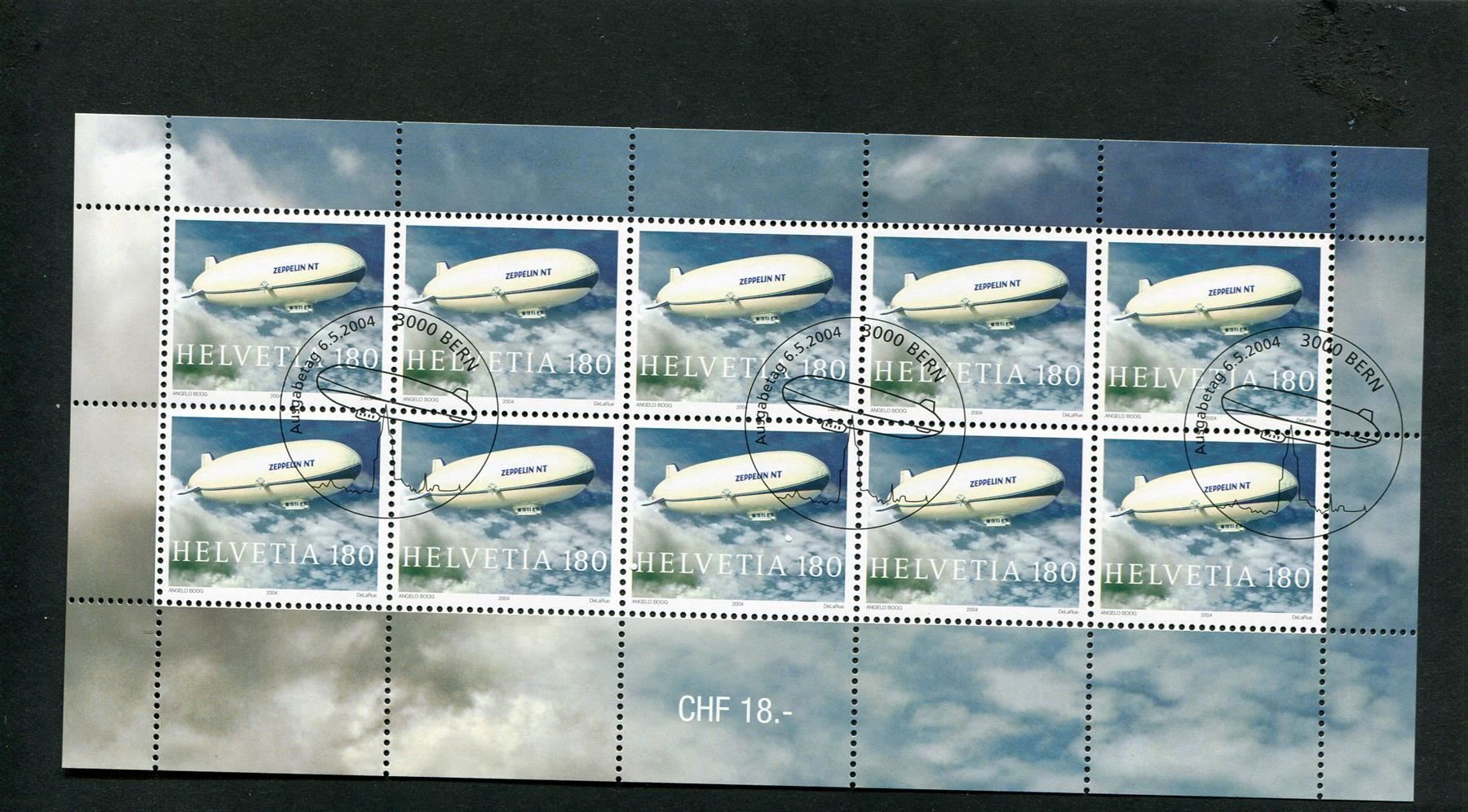 Tutti i francobolli: 2004 Zeppelin im Kleinbogen mit ET-O – Nuovo (secondo la descrizione) da Winterthur venduto da Kyoung