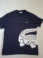 T-shirt Lacoste bleu marine à grand crocodile blanc - 