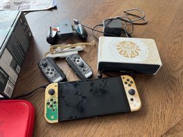 Nintendo Switch Oled Zelda Edition + Extra joy con + Case