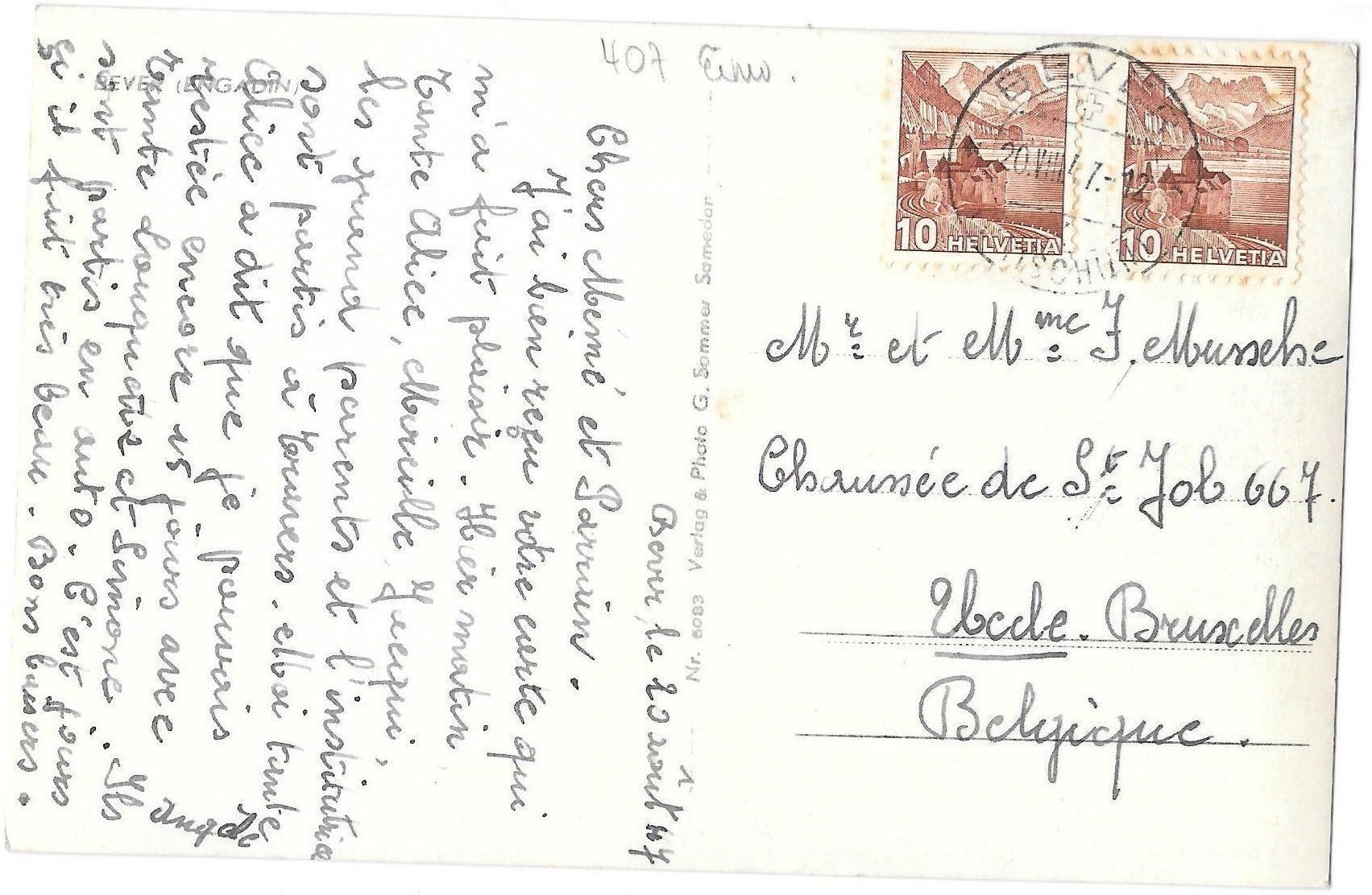 Cartes postales: Bever (Engadin) Strassenpartie – D'occasion à Olten par clotaldi 1