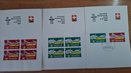 CH314 - 3 feuillets PTT Postes alpestres 1953