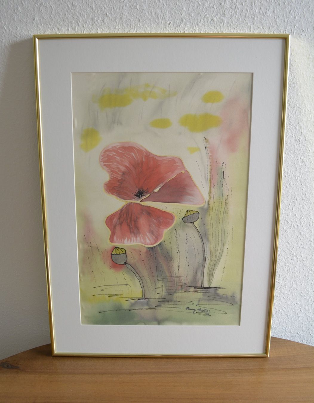 Posters & Illustrations: Gerahmtes Aquarell Mohnblume – D'occasion à Brunnen par Kloster_Ingenbohl
