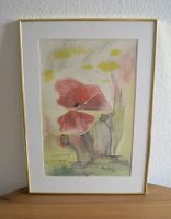 Gerahmtes Aquarell Mohnblume
