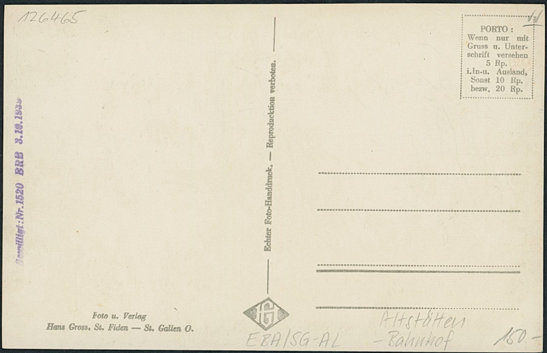 Cartoline postali: SG Altstätten - Bahnhof – Nuovo (secondo la descrizione) da Schindellegi venduto da dolpitz 1
