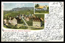 Lithographie Neu-St. Johann, ehemaliges Benedictiner Kloster
