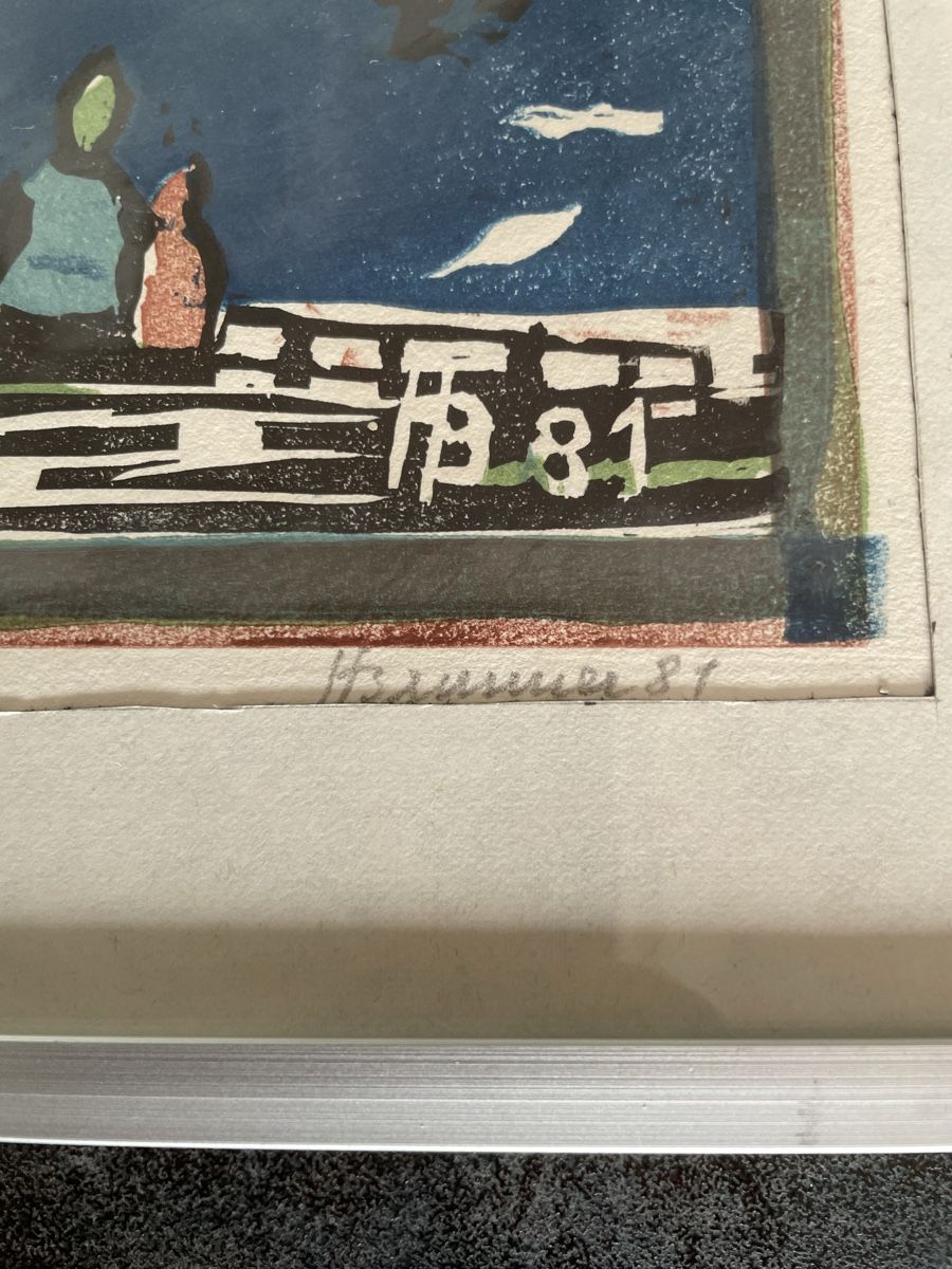 Incisioni: Lithographie Linolschnitt Les Crosets H.Brunner 1981 – Usato da Vallamand venduto da Bricbracbroc82 2