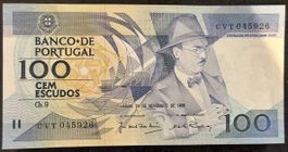 Portugal 100 Escudos Banknote, Jahrgang 1988, Top Zustand