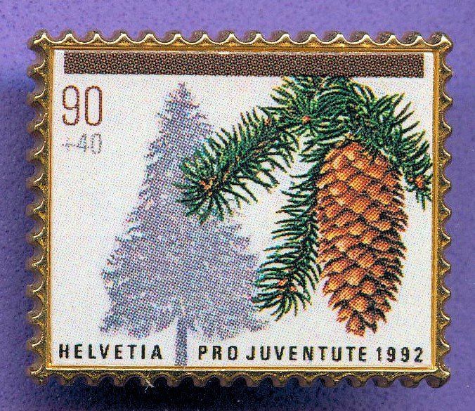 Placchette & Badge: PTT  Pro Juventute 1992  90 Rappen – Usato da Winterthur venduto da Sammleroase