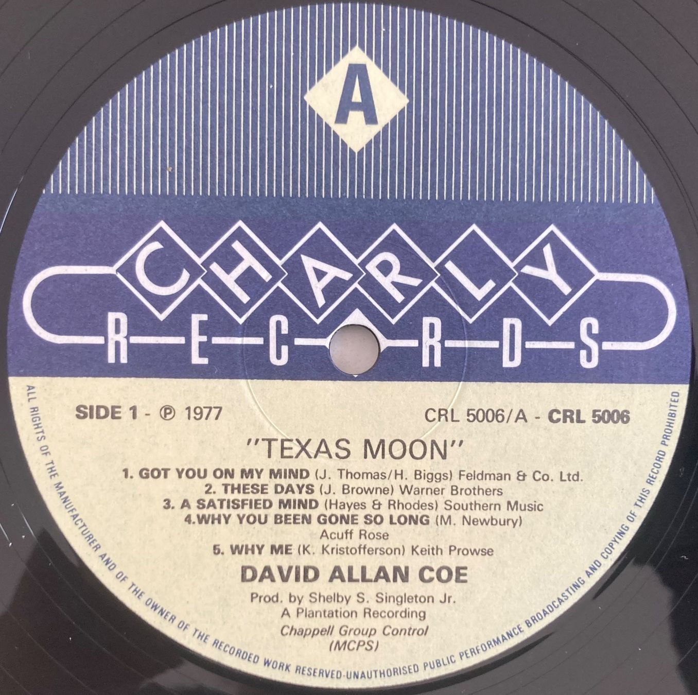 Dischi in vinile: DAVID ALLAN COE - TEXAS MOON – Usato da Poliez-Pittet venduto da Newtown-Records 2