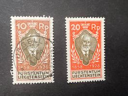 Liechtenstein 1928 Mi. 72 gest. 73   mit Falz *  (3062)